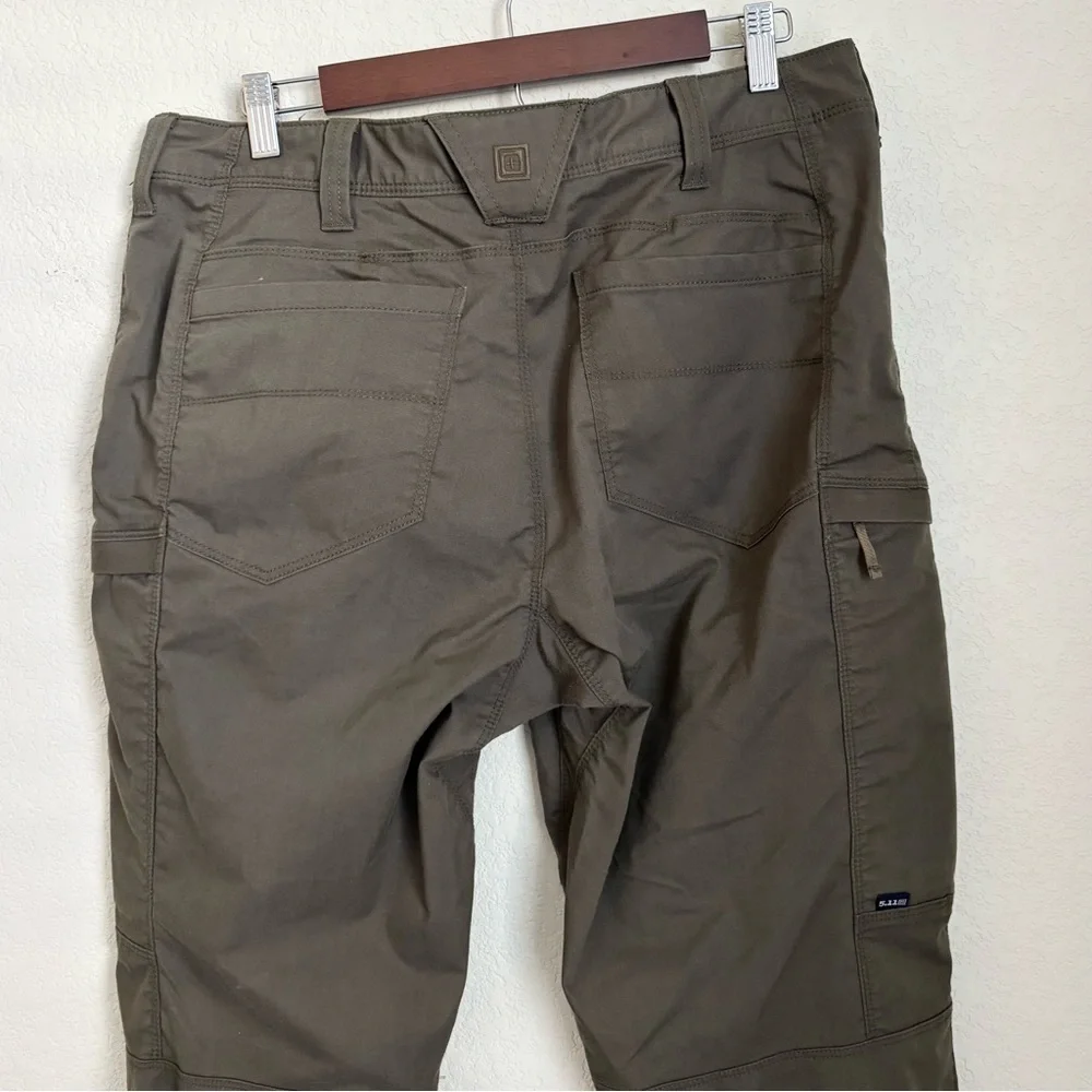 5.11 Tactical Green Cargo Pants Mens Size 36 Polyester Cotton Stretch Outdoor - Picture 5 of 14